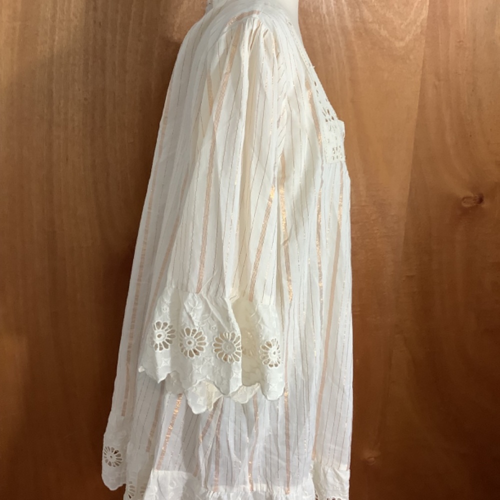 NWT NA00 NATION AK OUTFITS PLUS 2X IVORY BLOUSE TUNIC MINIDRESS GOLDEN STRIPES - Picture 7 of 16